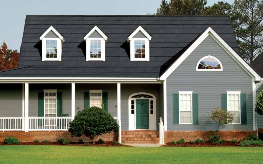 GAF TimberSteel™ Charcoal Gray House