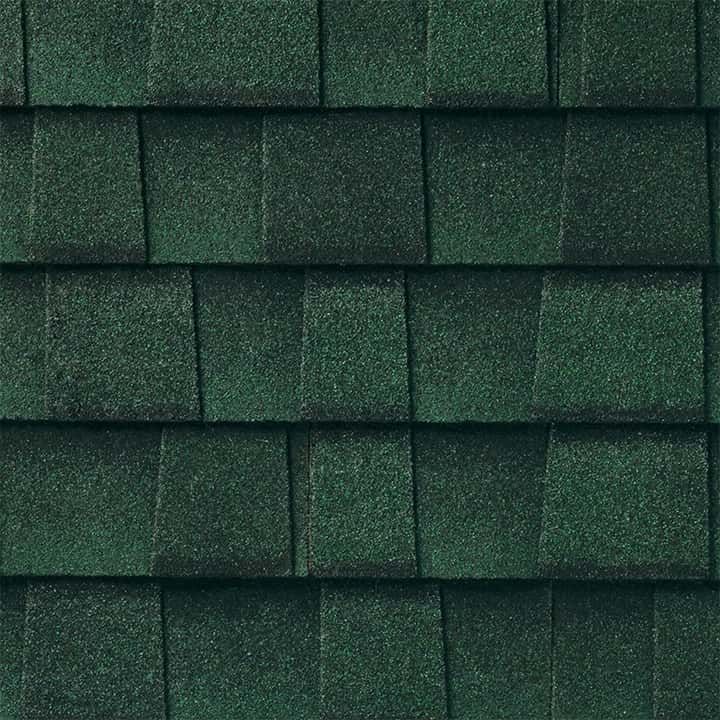 GAF Timberline UHD With Dual Shadow Line Hunter Green Swatch