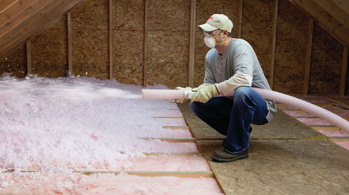 Owens Corning AttiCat® PINK® Blown-In Insulation PINK® House
